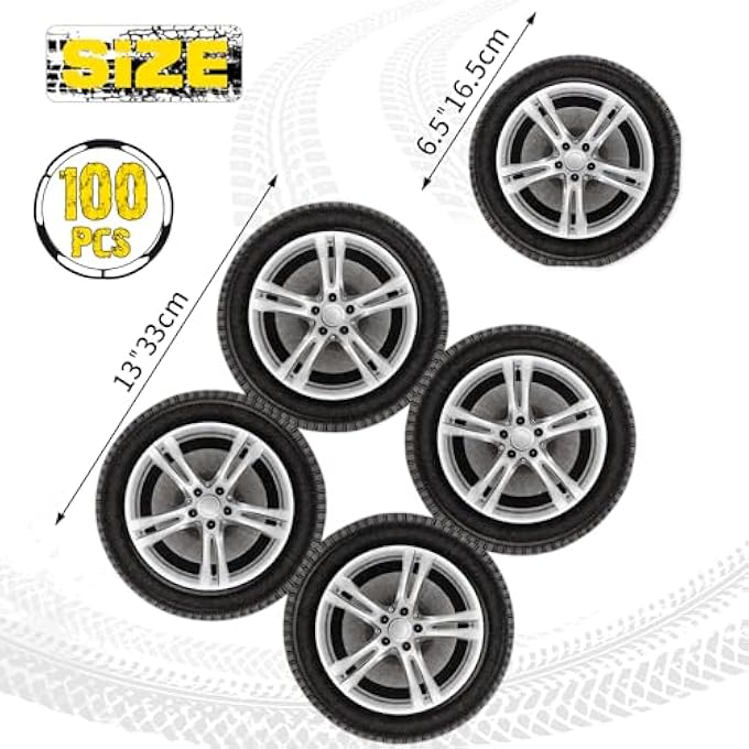 100 PCS TIRE NAPKINS, RACE CAR PARTY SUPPLIES, TWO FAST PARTY DECORATIONS, WHEEL PAPER NAPKINS FOR RACE CAR THEMED BIRTHDAY PARTY, FAST ONE PARTY, BABY SHOWER - Image 3